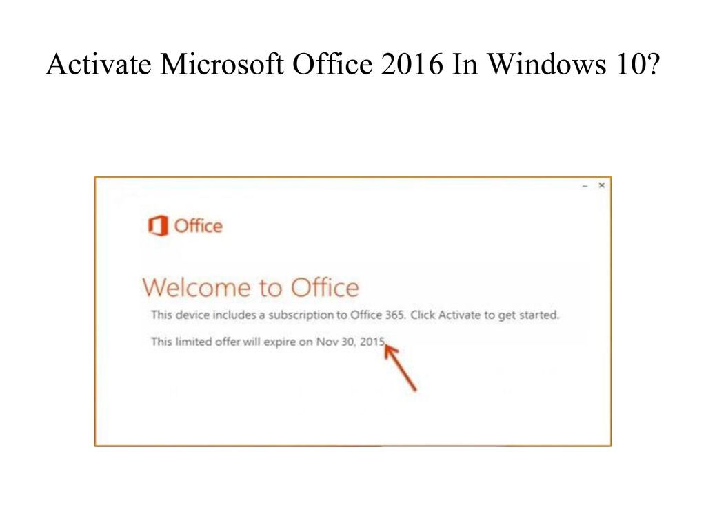 how to activate microsoft office 2016 in windows 10