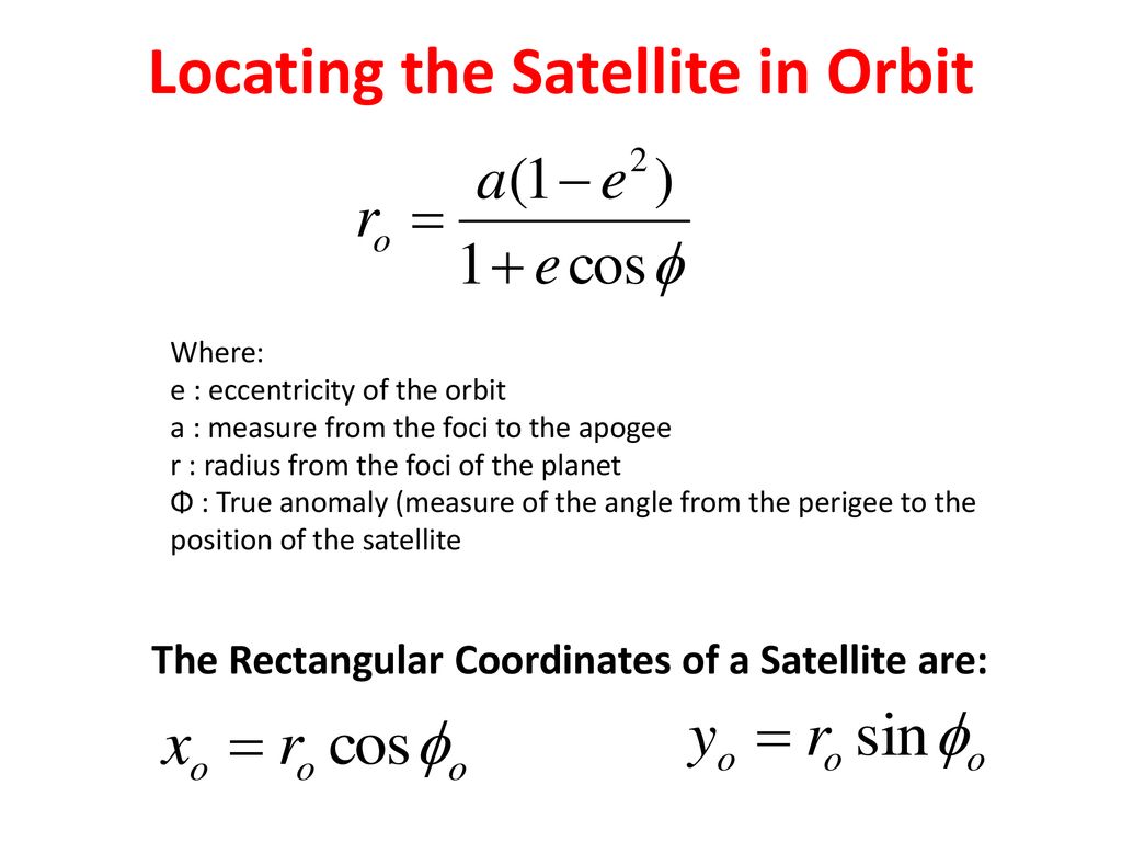 Locating the Satellite in Orbit