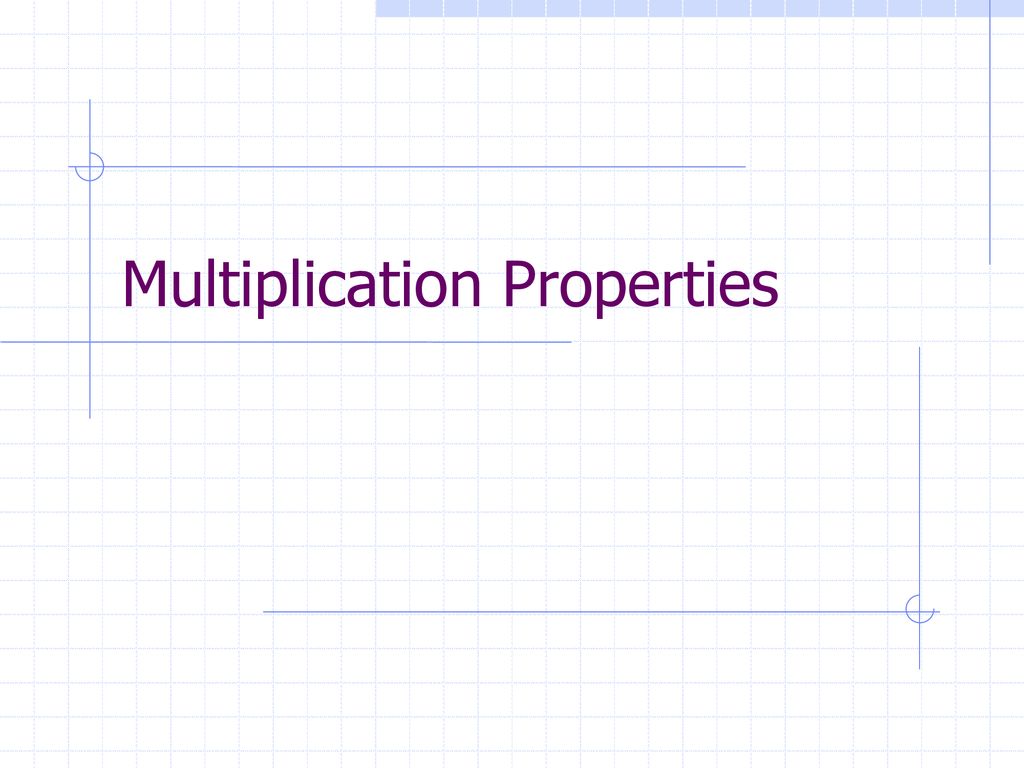 Multiplication Properties - ppt download