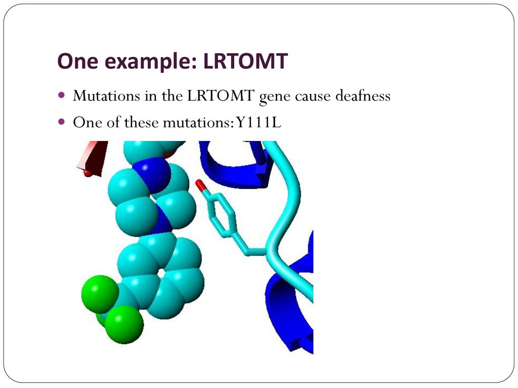 One example: LRTOMT Mutations in the LRTOMT gene cause deafness