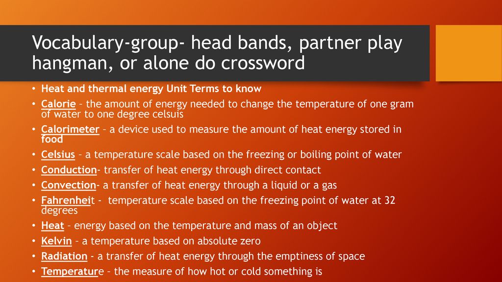 Heat and Thermal energy ppt download