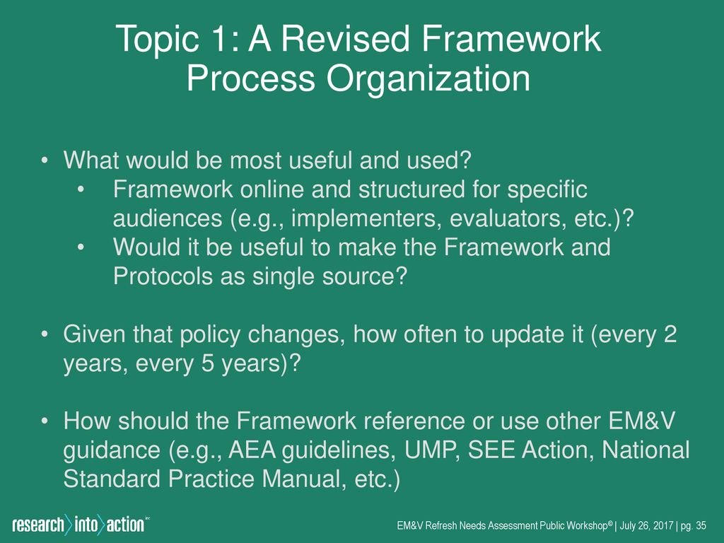 EM&V Framework Refresh Needs Assessment - ppt download
