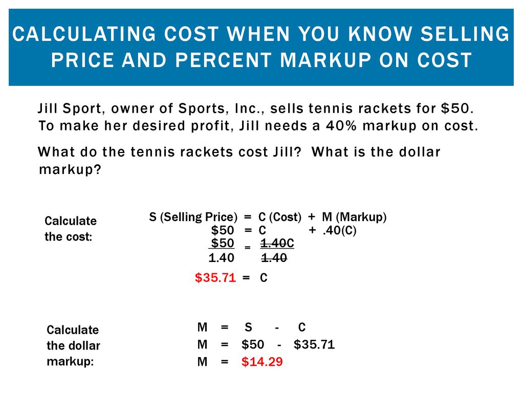 Markups and Markdowns: Perishables and Breakeven Analysis - ppt