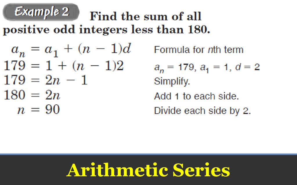 Arithmetic Sequences and Series - ppt download