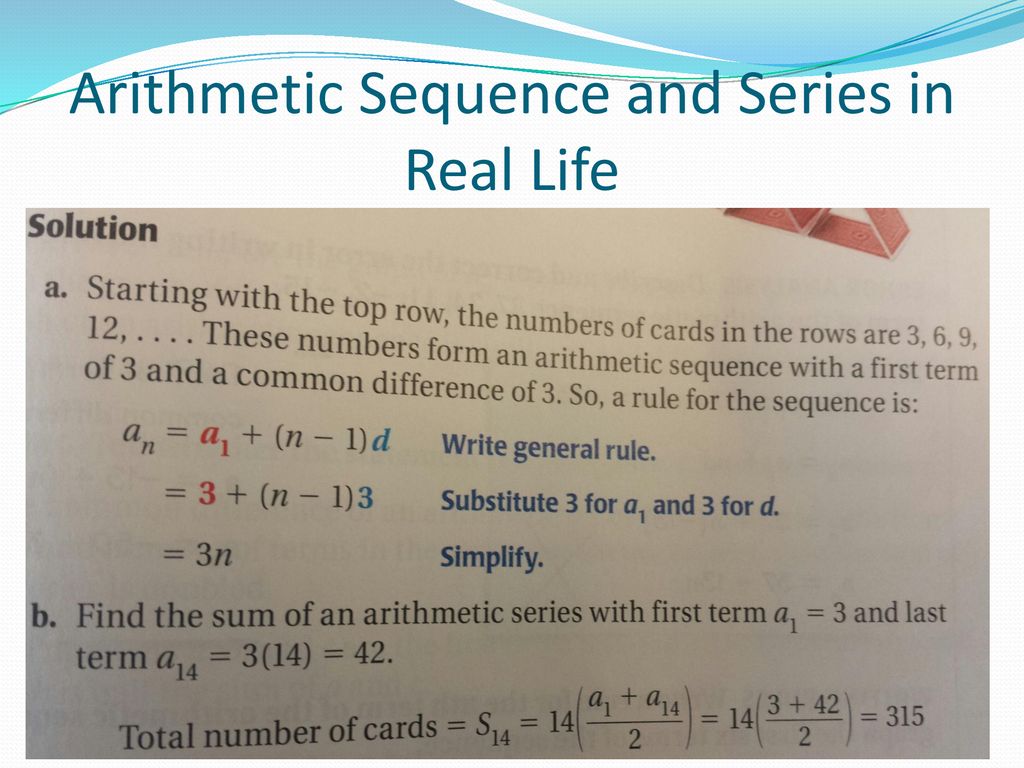 Arithmetic Sequences and Series - ppt download In Arithmetic Sequence Worksheet Algebra 1