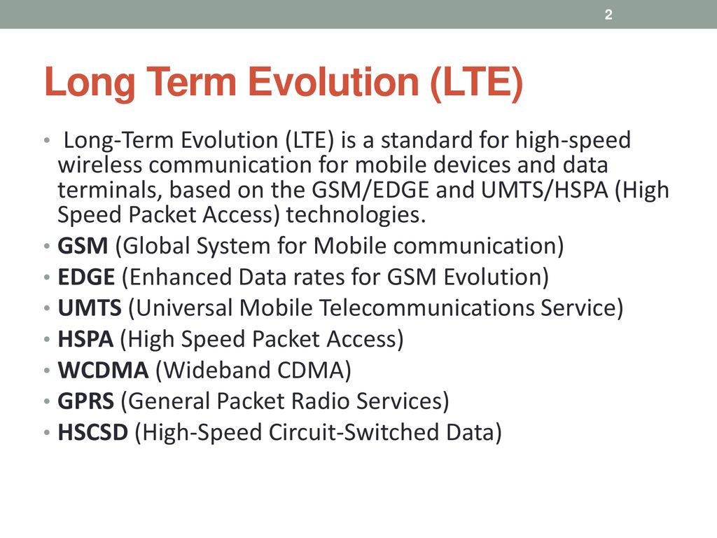 Long Term Evolution (LTE) - ppt download