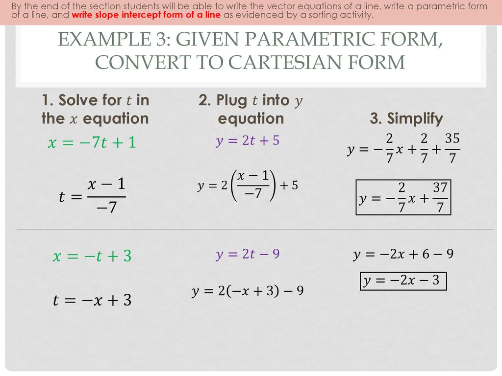 22.22 Vector and Parametric equations - ppt download