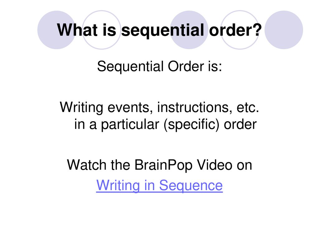 How can we arrange a set of instructions in sequential order? - ppt ...