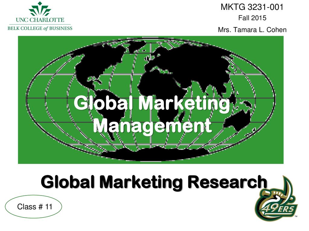 Global Marketing Management Global Marketing Research