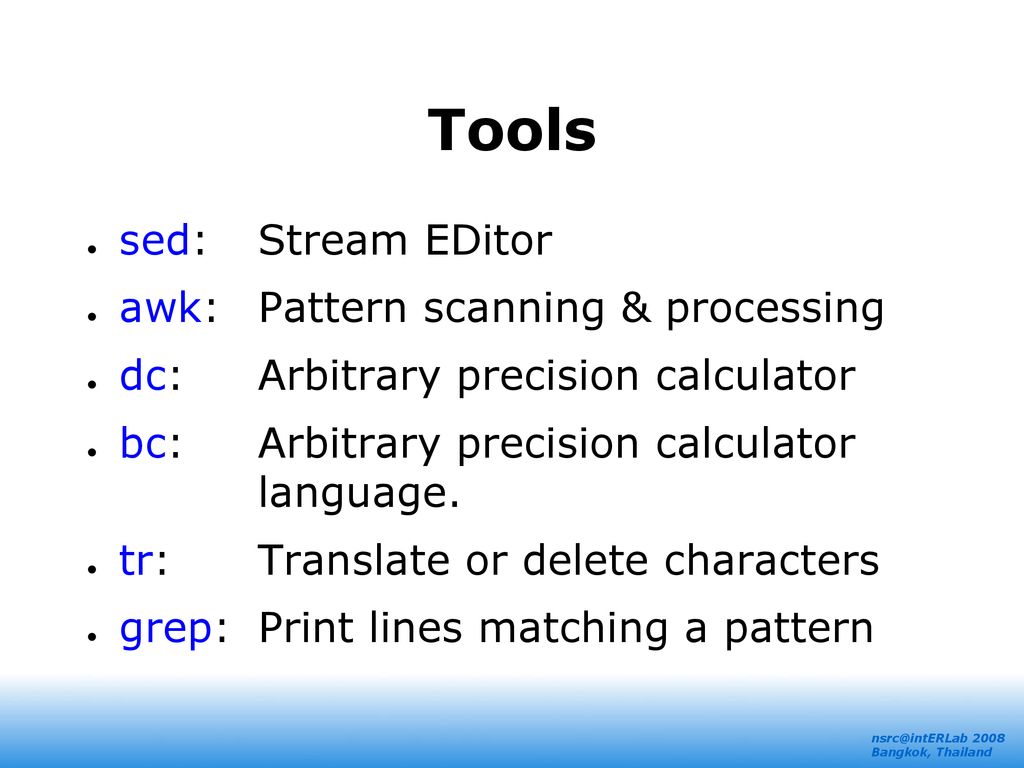 Scripting tools languages and the shell interlab at ait ppt download
