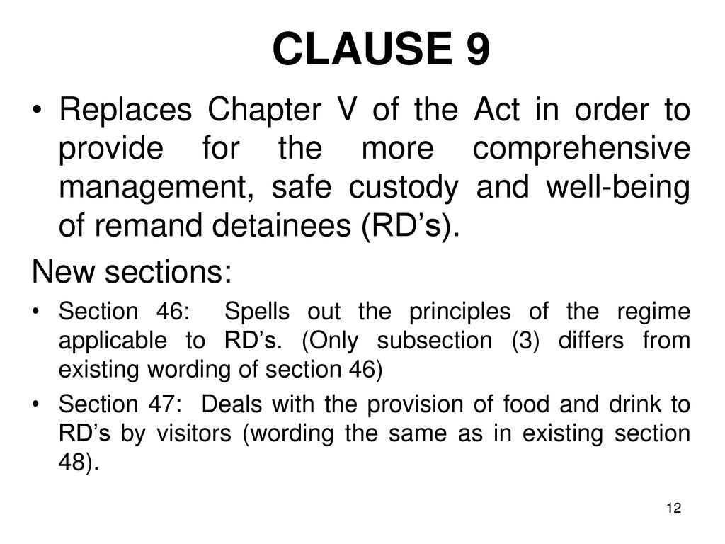 CORRECTIONAL MATTERS AMENDMENT Clause By Clause Analysis - Ppt Download