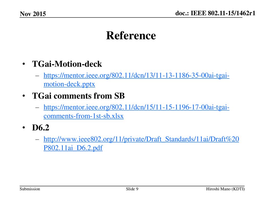 Reference TGai-Motion-deck TGai comments from SB D6.2