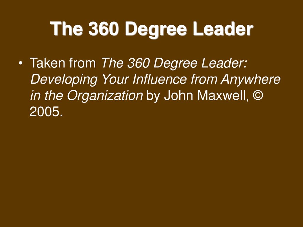The 360 Degree Leader Ppt Download