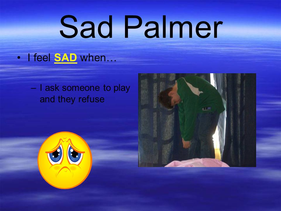 Sad Palmer I feel SAD when… I ask someone to play and they refuse