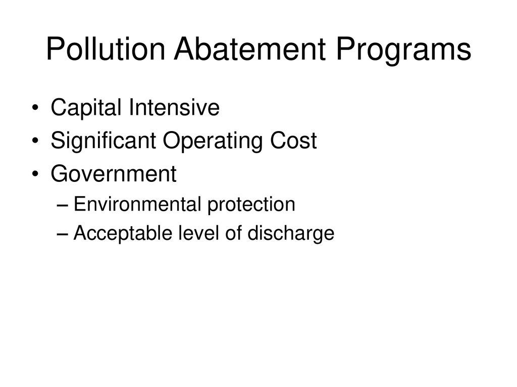 Pollution Abatement Programs