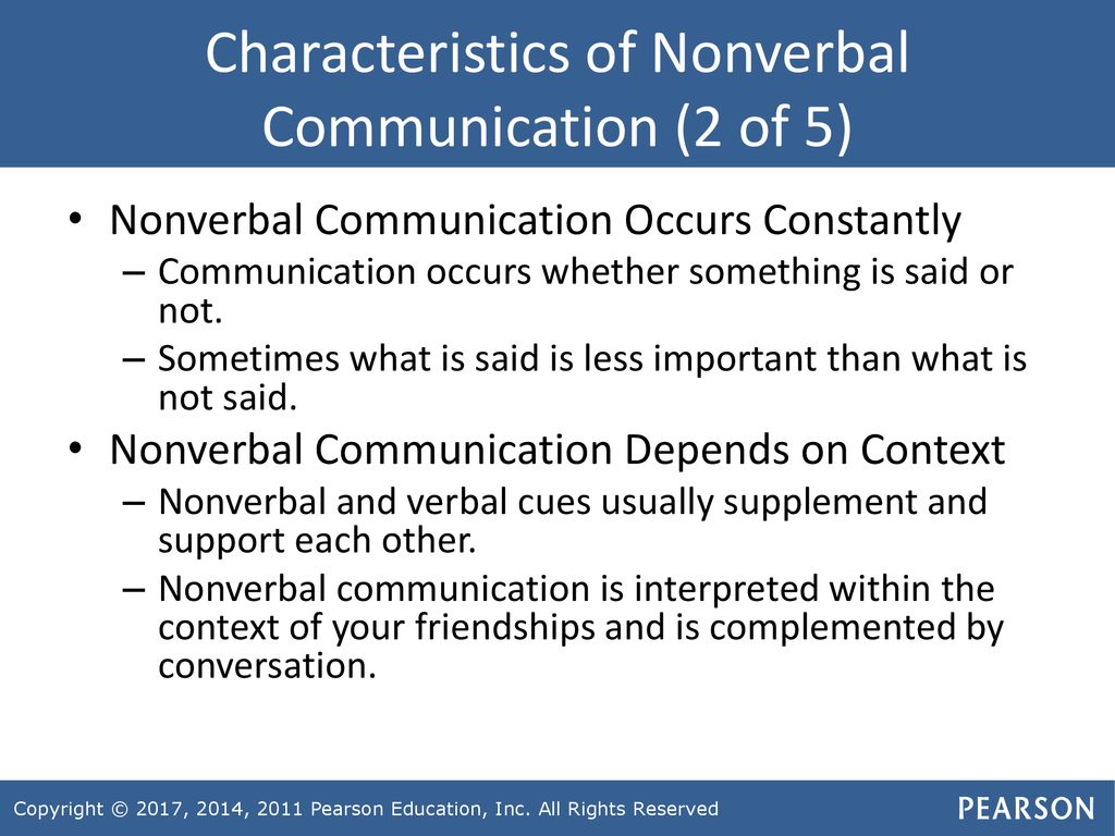 all of the following are characteristics of nonverbal communication except
