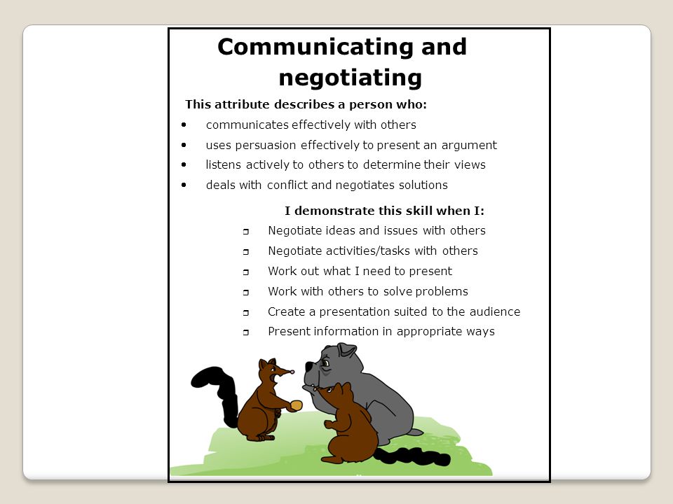 Communicating and negotiating