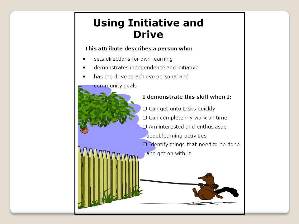 Using Initiative and Drive