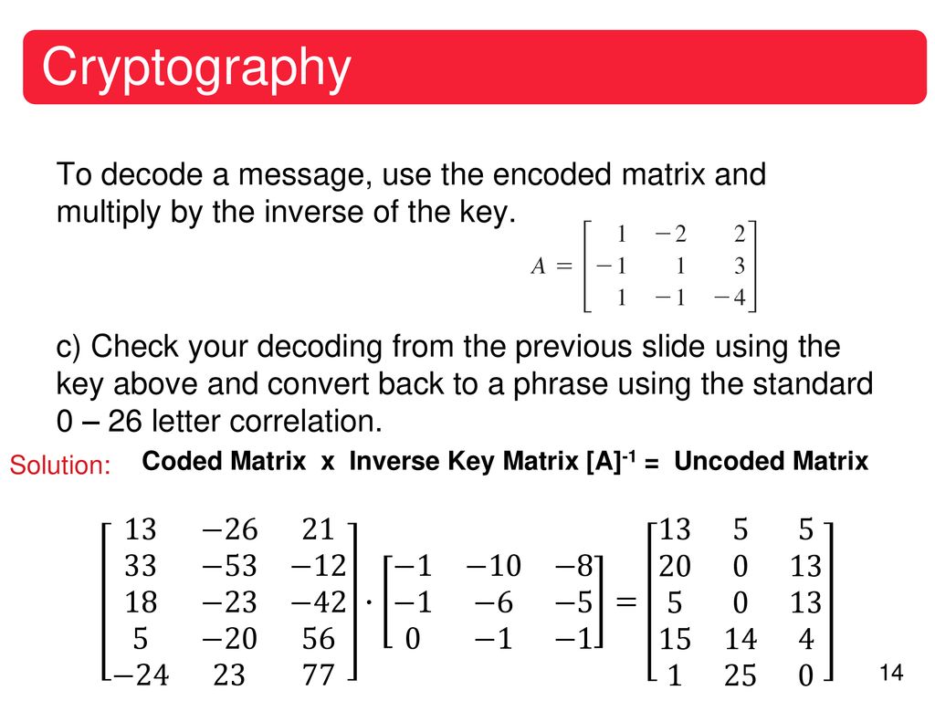 Applications of Matrices - ppt download