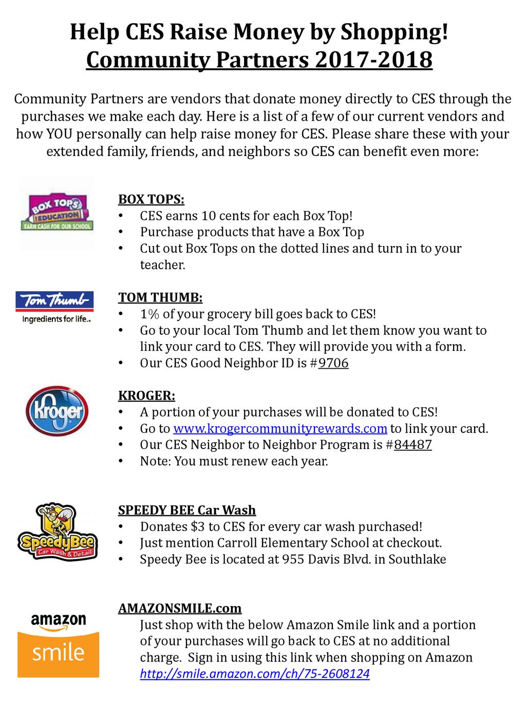 Help ces raise money by shopping community partners ppt download