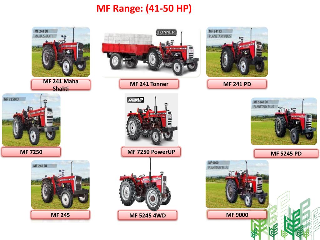 MF Range: (41-50 HP) MF 241 Maha Shakti MF 241 Tonner MF 241 PD