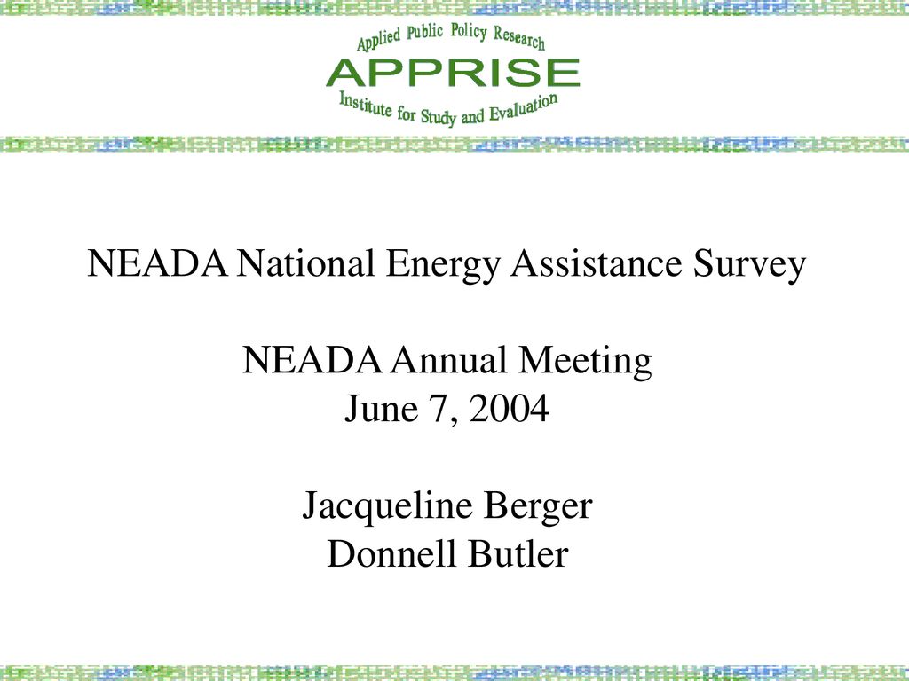 NEADA National Energy Assistance Survey