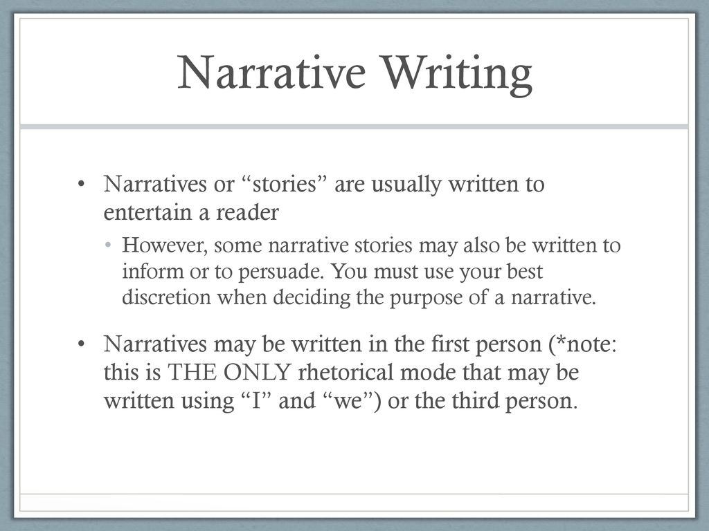Narrative Writing ENL 207, Fall Narrative Writing ENL 207, Fall ppt ...
