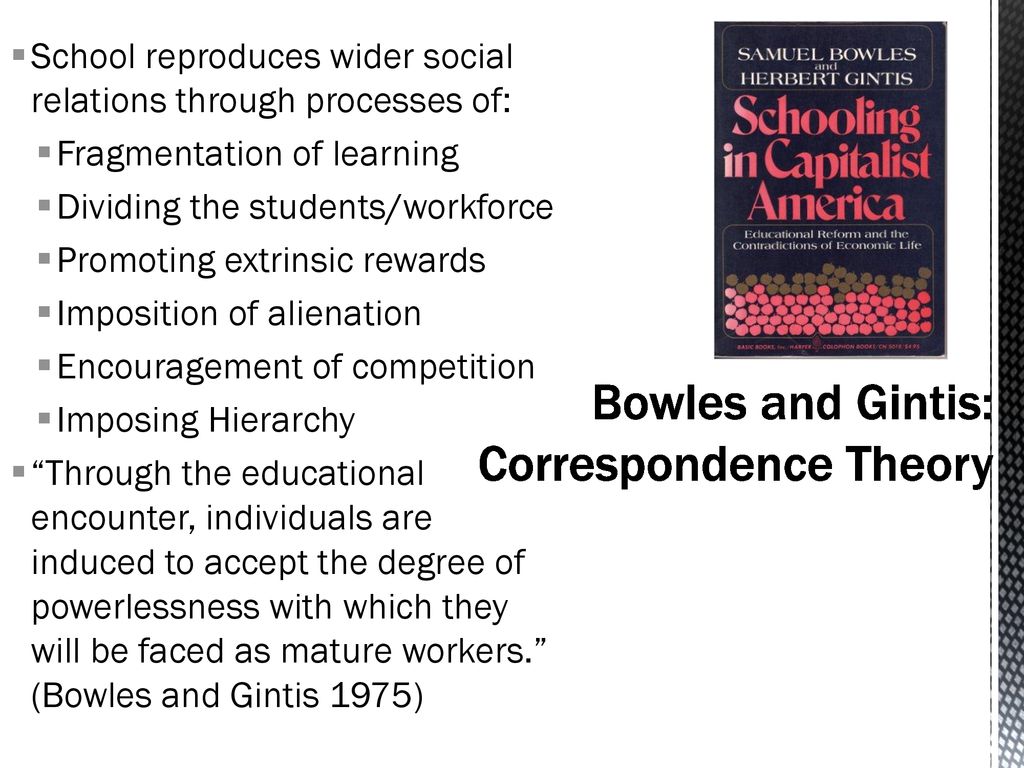 Bowles and Gintis: Correspondence Theory