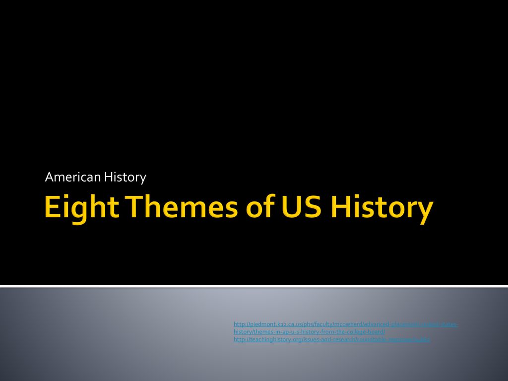 Eight Themes of US History