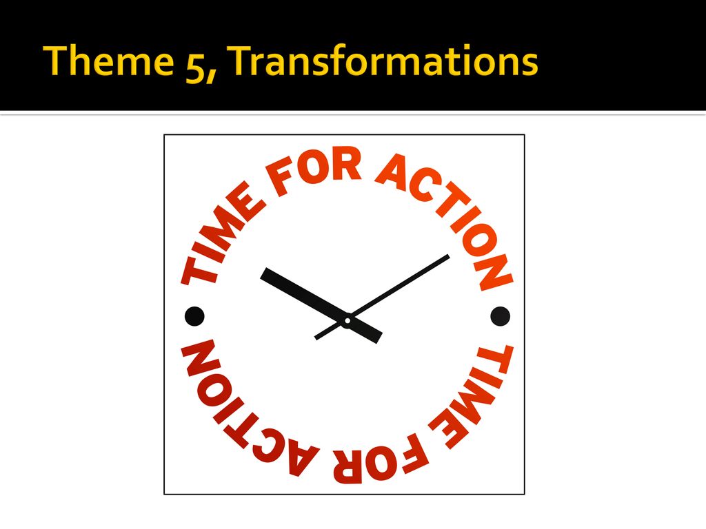 Theme 5, Transformations