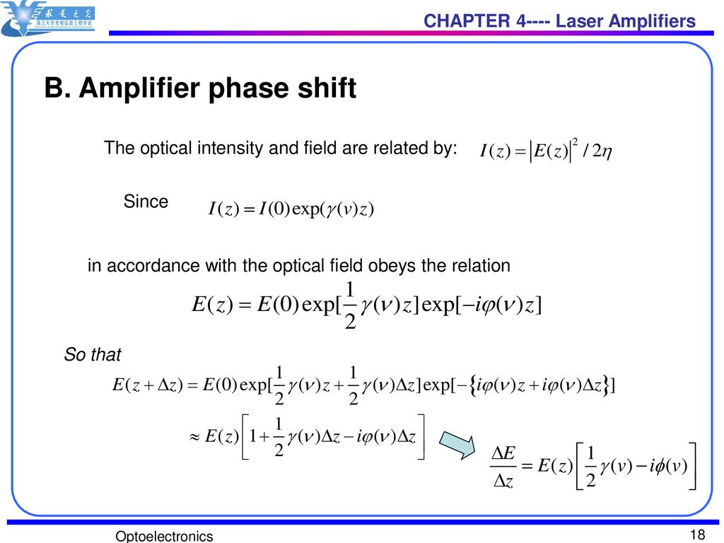 Chapter 4 Laser Amplifiers - ppt download