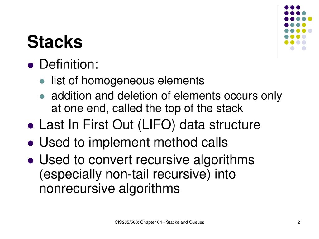 Data Structures Array Based Stacks. - ppt download