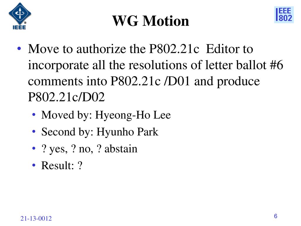 WG Motion