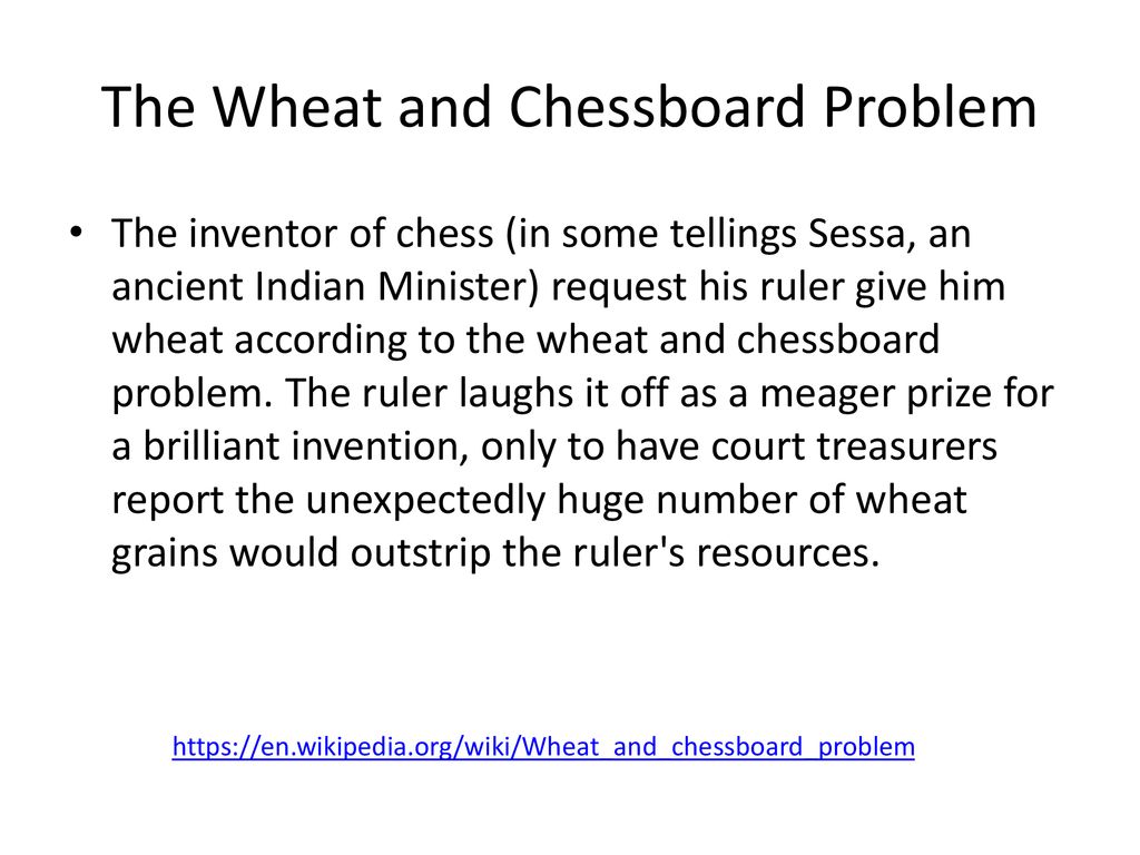 Wheat and chessboard problem - Wikipedia