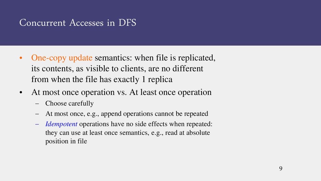 Concurrent Accesses in DFS