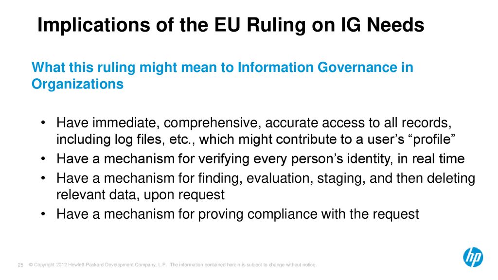 Implications of the EU Ruling on IG Needs