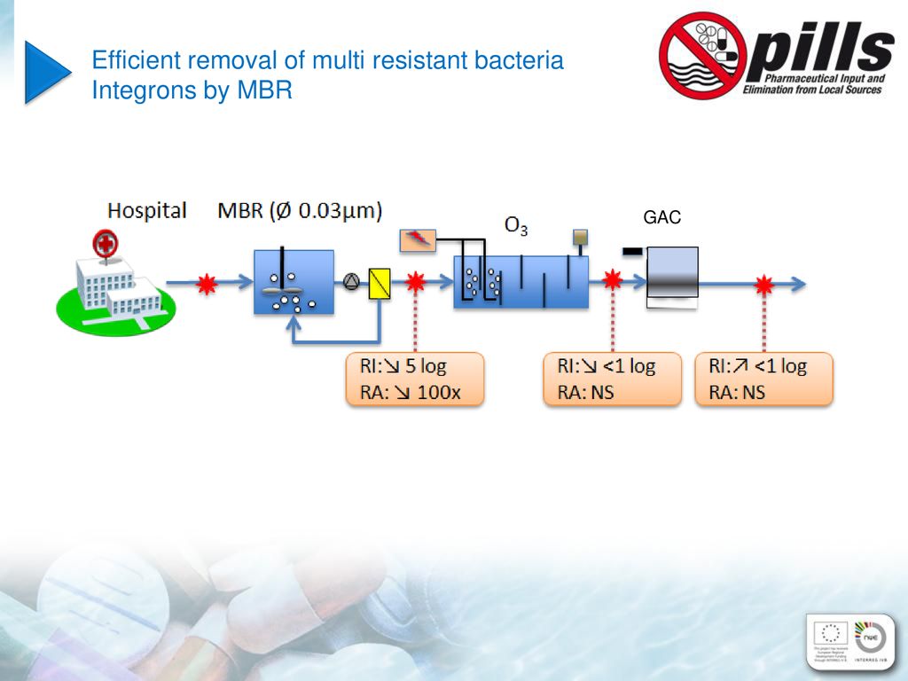 Efficient removal of multi resistant bacteria Integrons by MBR