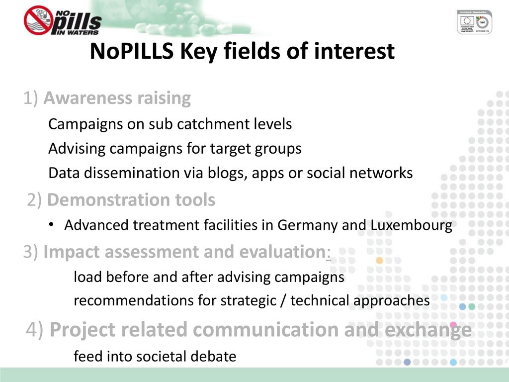NoPILLS Key fields of interest