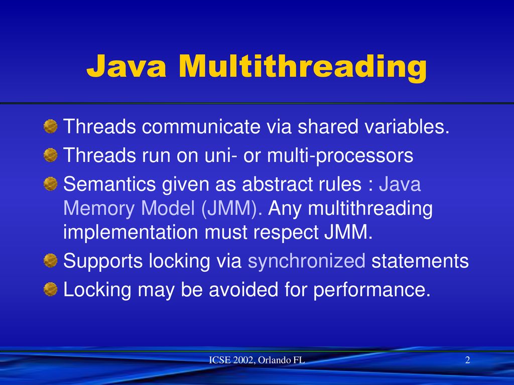 Specifying Multithreaded Java semantics for Program Verification - ppt ...