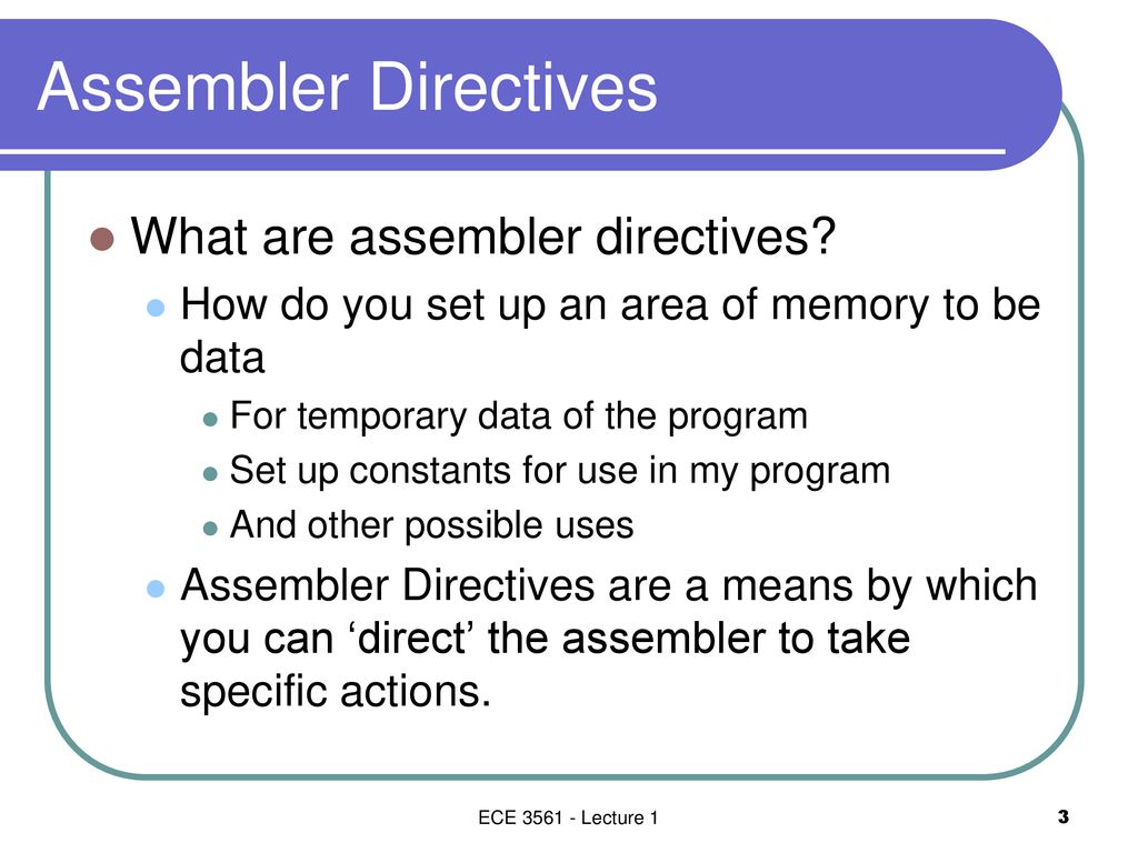 L7 assembler directives ppt download