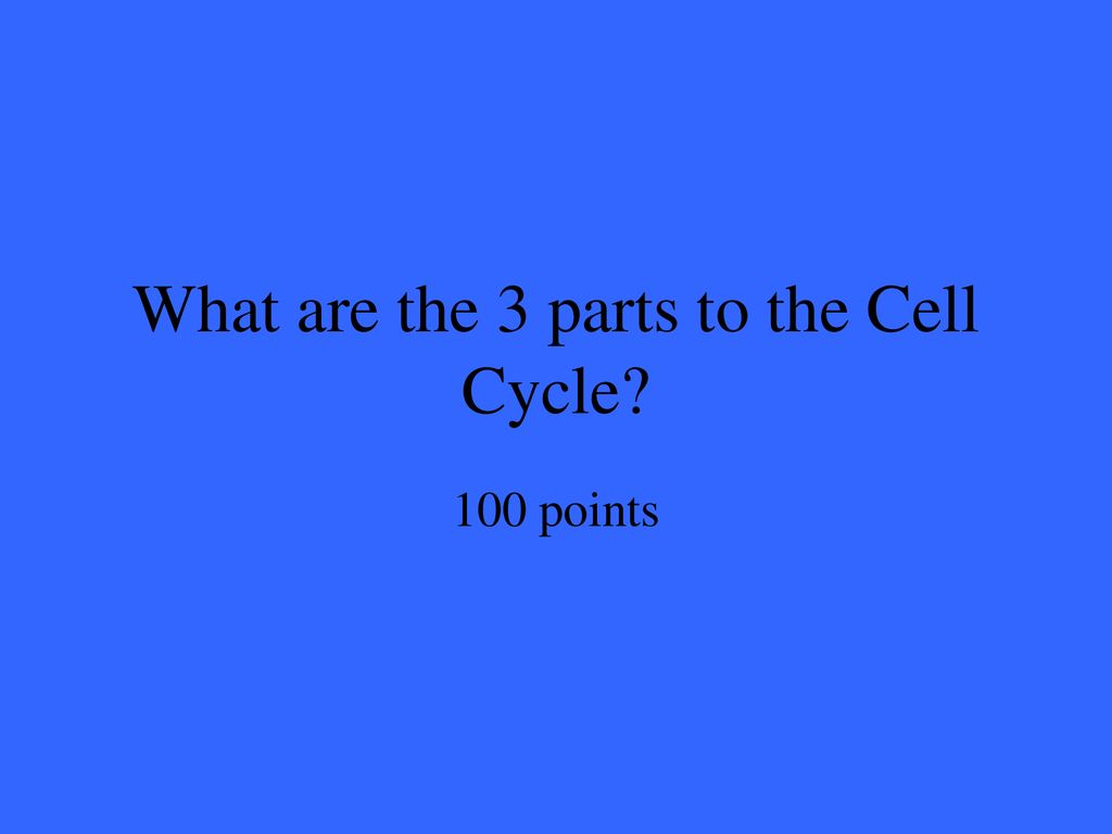 What are the 3 parts to the Cell Cycle
