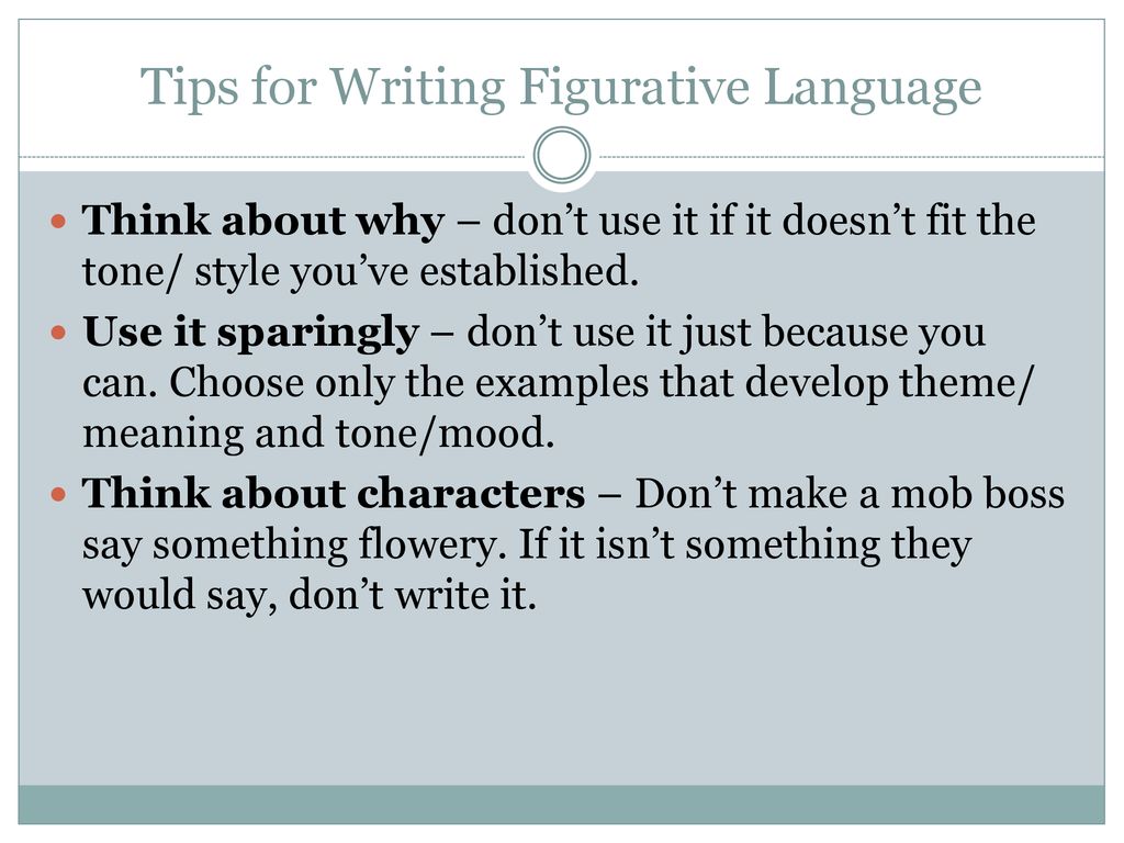 Tips for Writing Figurative Language
