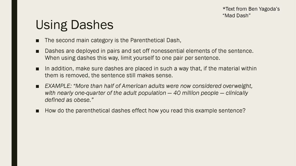 Dashes Parenthesis Colons Ppt Download