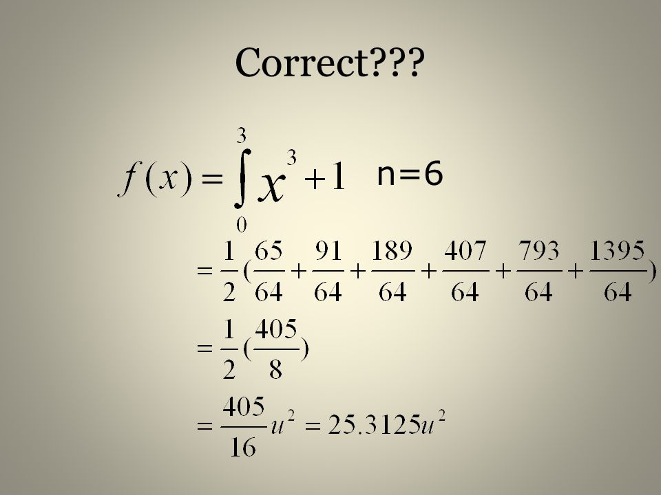 Correct n=6