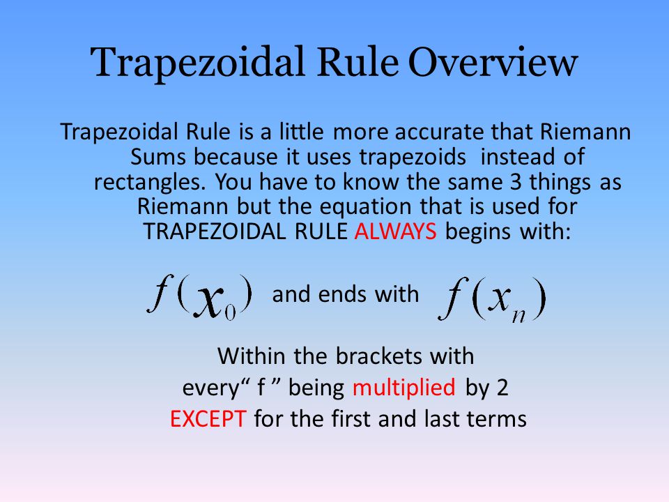 Trapezoidal Rule Overview