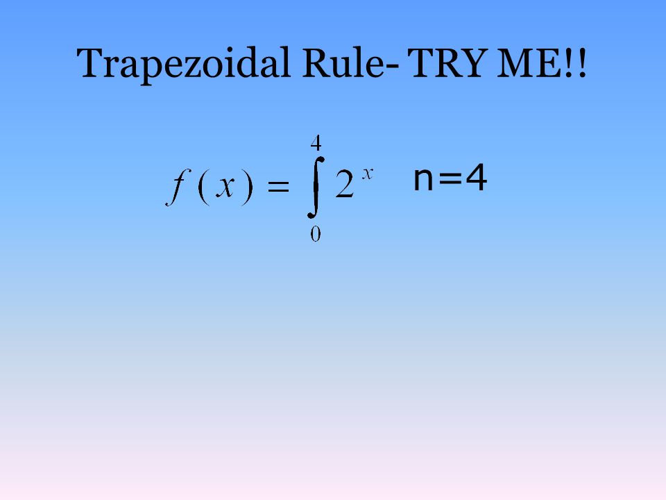 Trapezoidal Rule- TRY ME!!