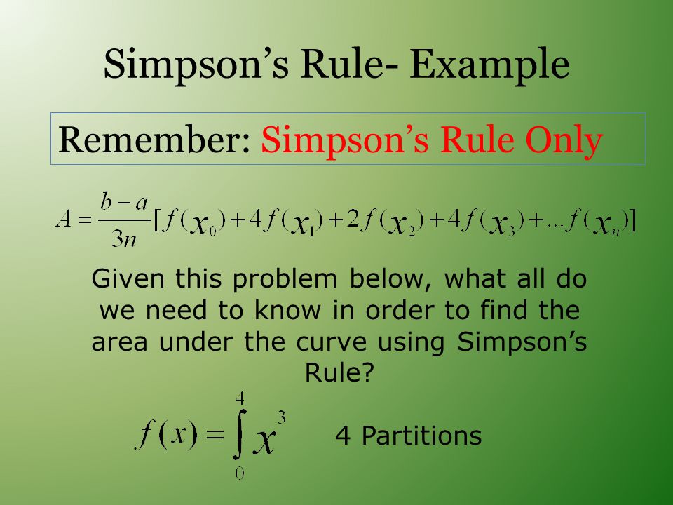 Simpson’s Rule- Example