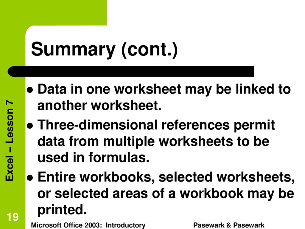 Objectives name worksheets in a workbook color worksheet tabs ppt