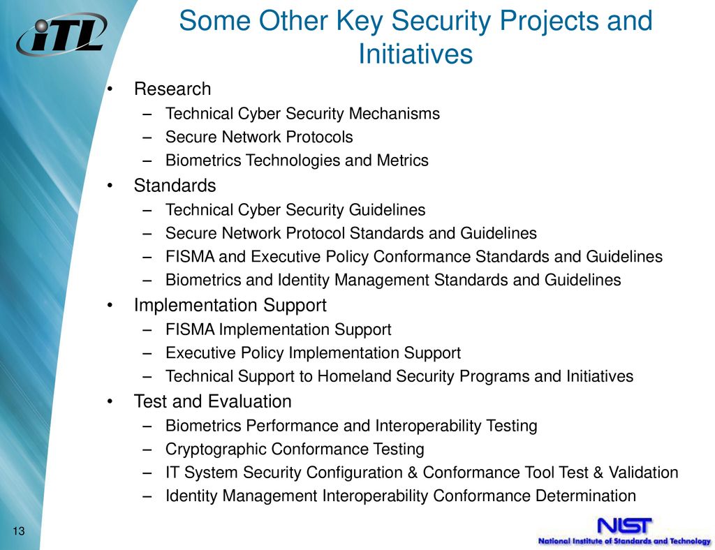 Some Other Key Security Projects and Initiatives