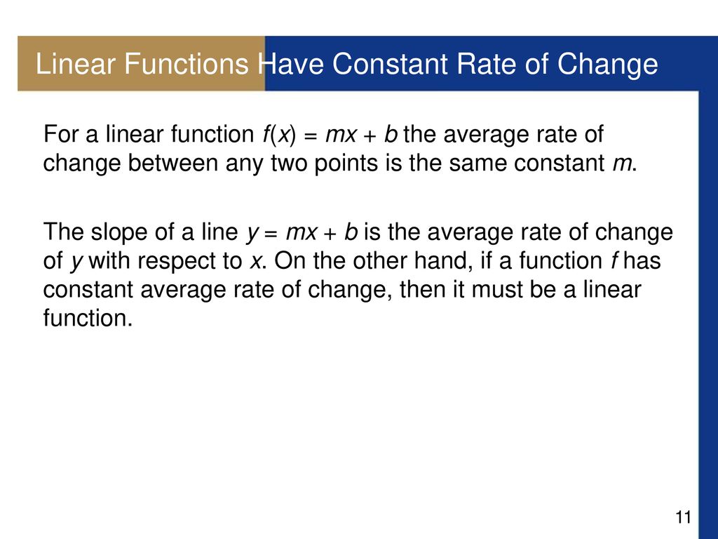 what functions have a constant rate of change